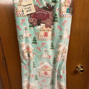 NWT North Pole Cookie Co Gingerbread House Plush Blanket Christma Mint Green '25